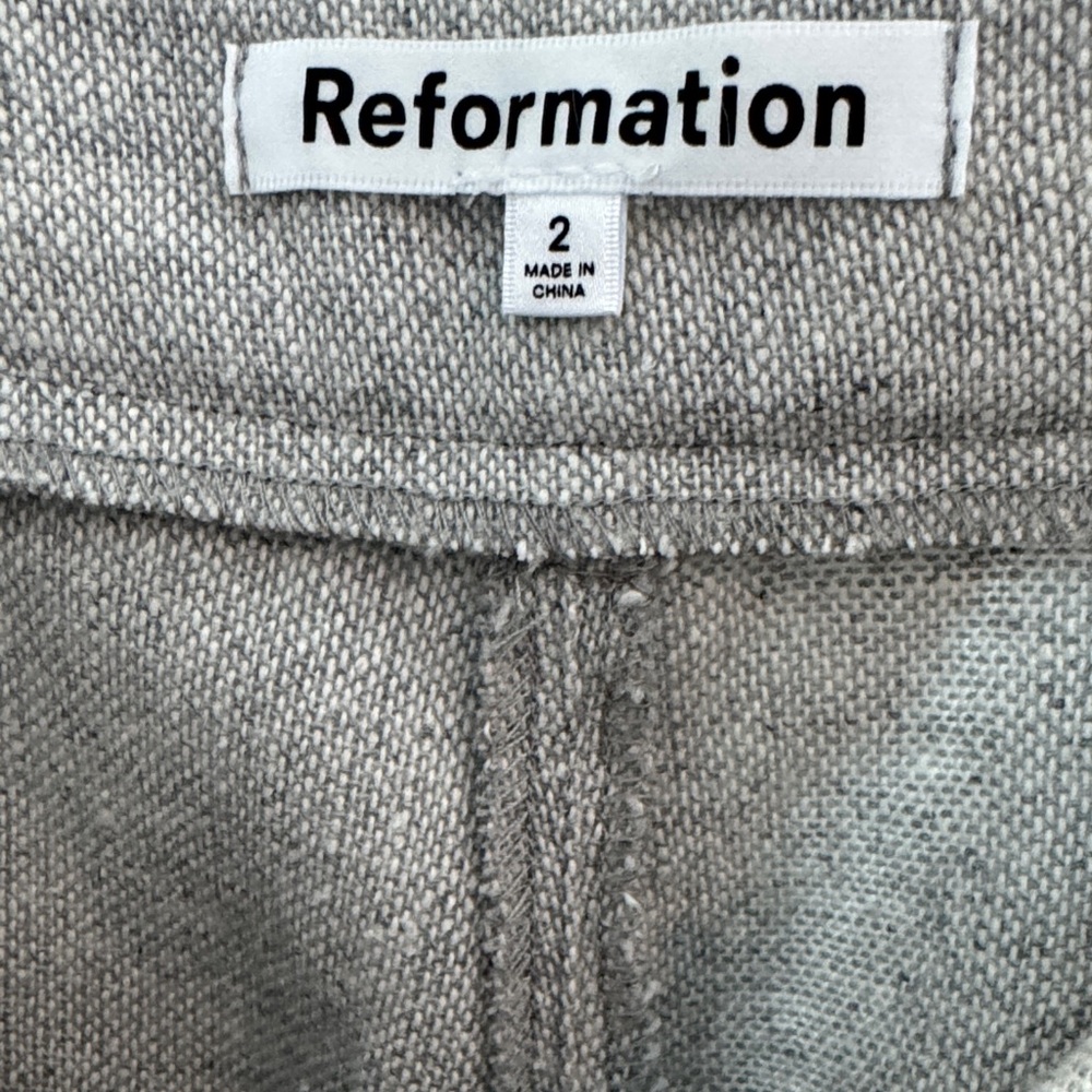 NWT Reformation High Waisted Montauk Wide Leg Women's Pants in Light Gray - Picture 2 of 5